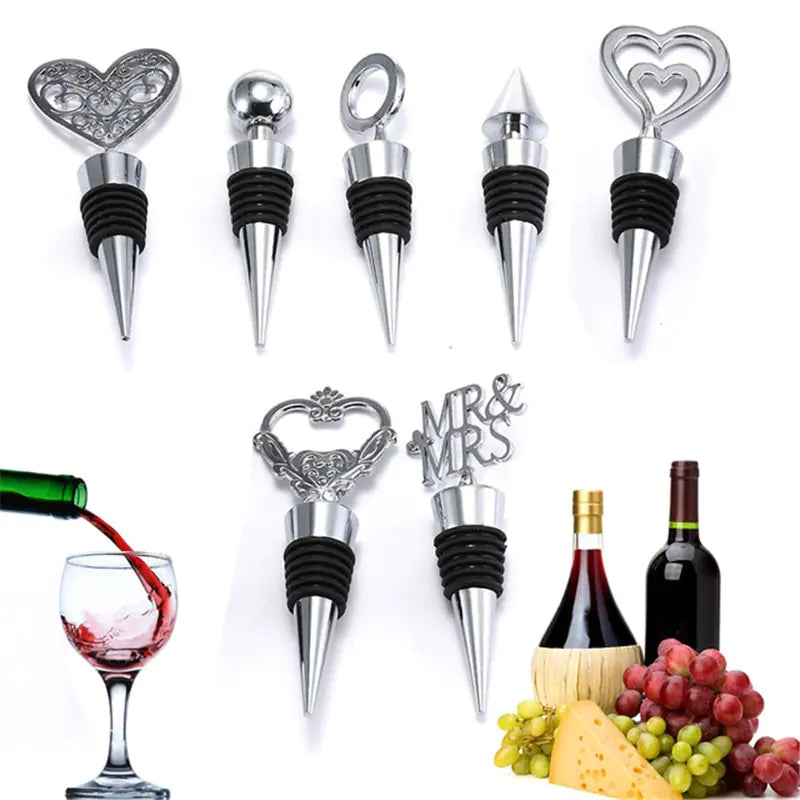 Zinc Alloy Wine Stopper Crystal Wine Champagne Bottle Stopper Vacuum Sealed Wedding Heart Gift Wine Pourer Stopper Dropshipping