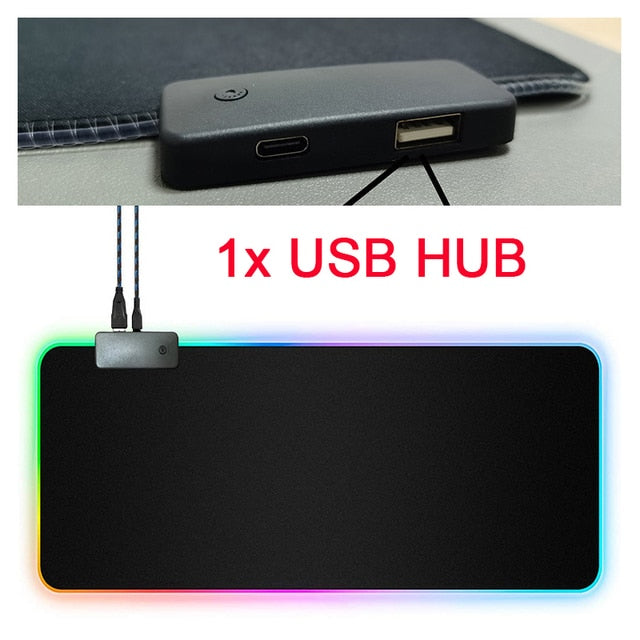 RGB Mouse Pad with Cable - This one is Lit!