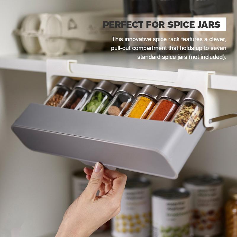 Kitchen Spice Organizer Easy Self-Adhesive Mounting