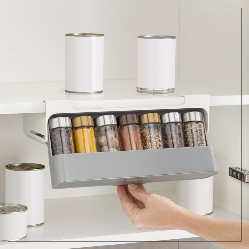 Kitchen Spice Organizer Easy Self-Adhesive Mounting