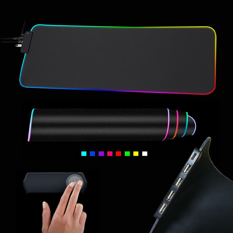 RGB Mouse Pad with Cable - This one is Lit!