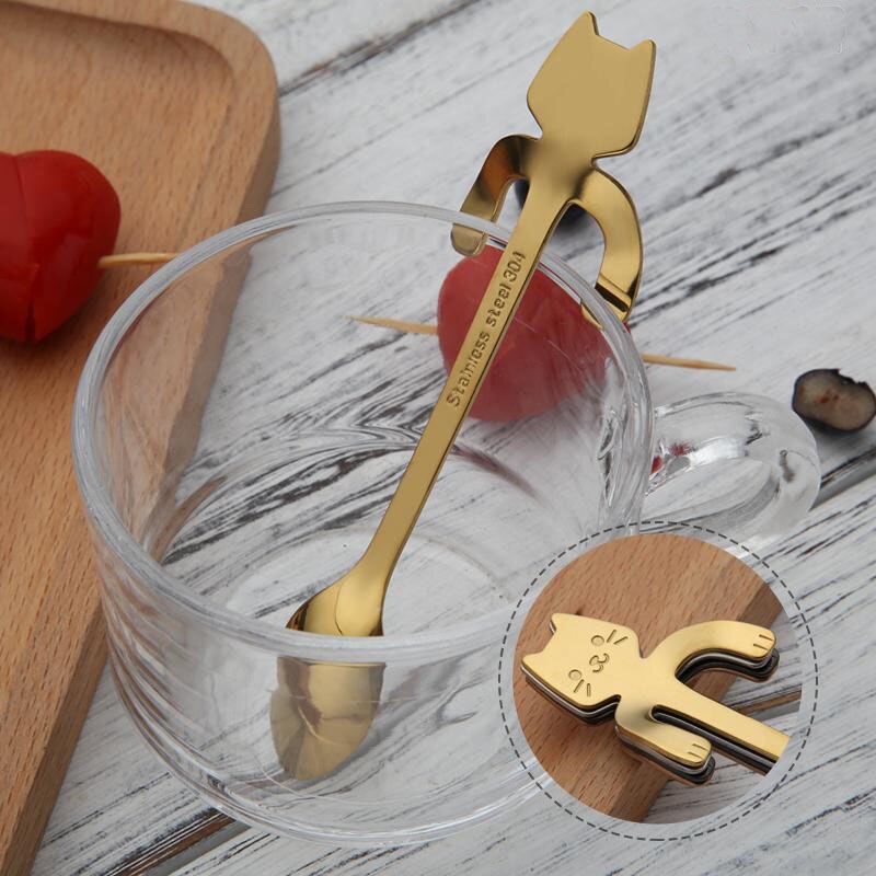 Purrfect Stainless Steel Cat Stirring Spoons